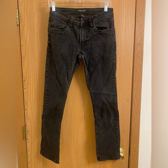 Kenneth Cole Black Skinny Jeans with Slim Fit and Textured Denim 30x30 - Picture 1 of 5